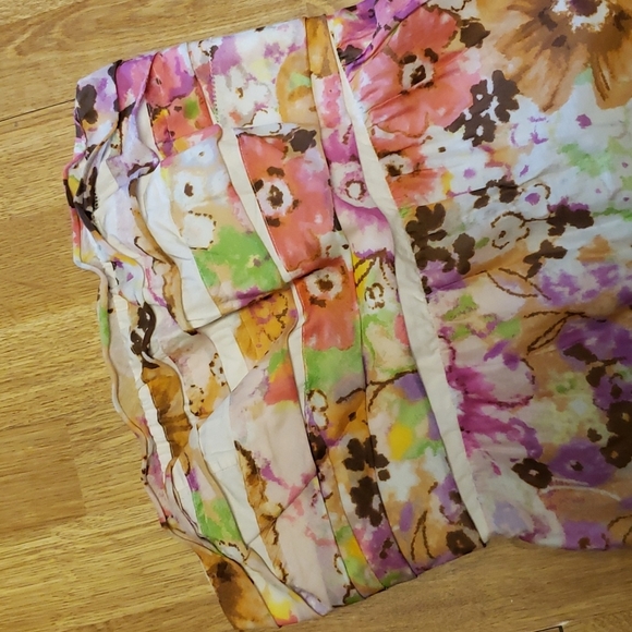 J Crew silk blend strapless floral dress sz 2 - Picture 2 of 3